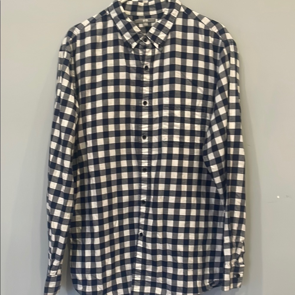 Men's blue and White Checkered Shirt Uniqlo xl
